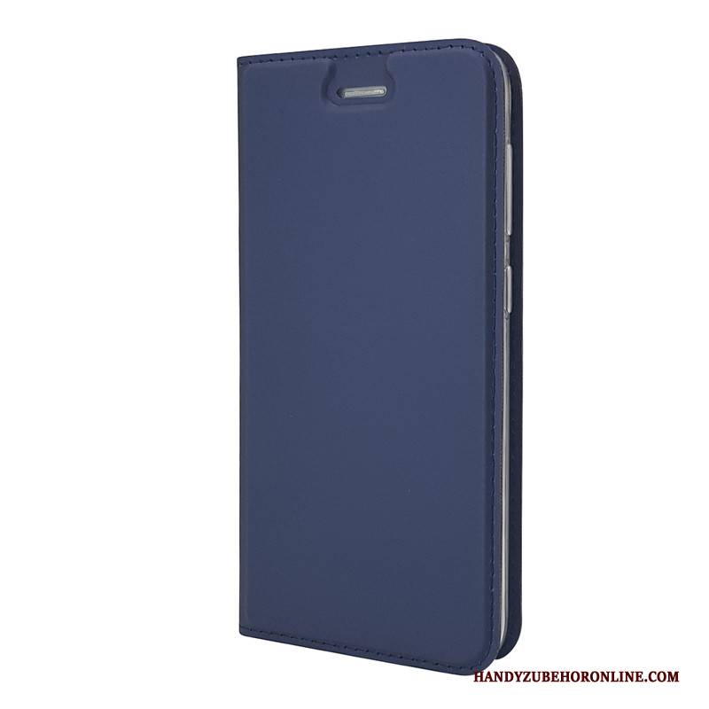 Hülle Samsung Galaxy J6 Schutz Karte Anti-sturz, Case Samsung Galaxy J6 Folio Dunkelblau Schlank