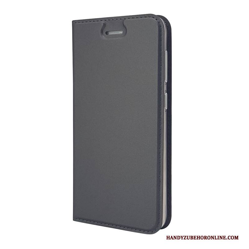 Hülle Samsung Galaxy J6 Schutz Karte Anti-sturz, Case Samsung Galaxy J6 Folio Dunkelblau Schlank