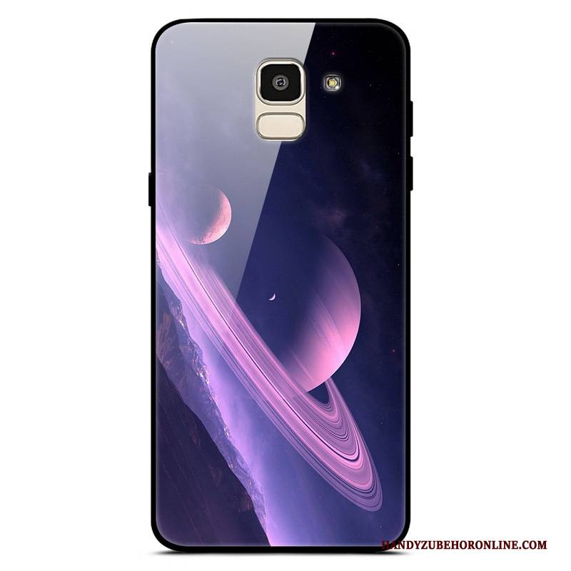 Hülle Samsung Galaxy J6 Sternenhimmel Lila, Case Samsung Galaxy J6 Trend Einfach