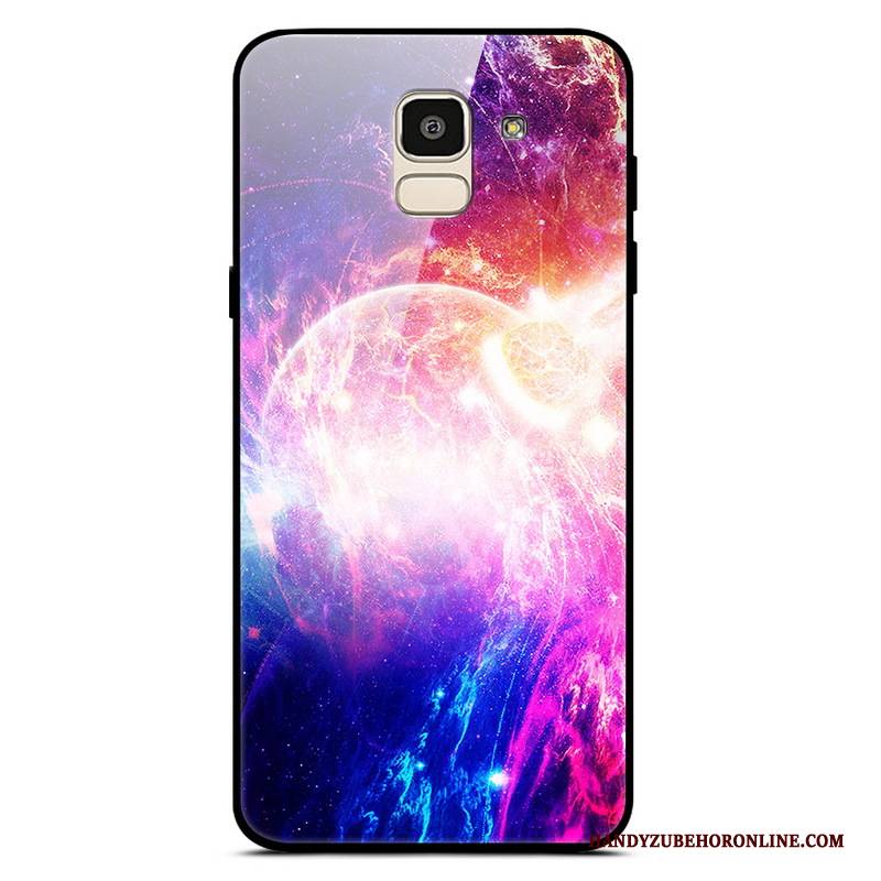 Hülle Samsung Galaxy J6 Sternenhimmel Lila, Case Samsung Galaxy J6 Trend Einfach