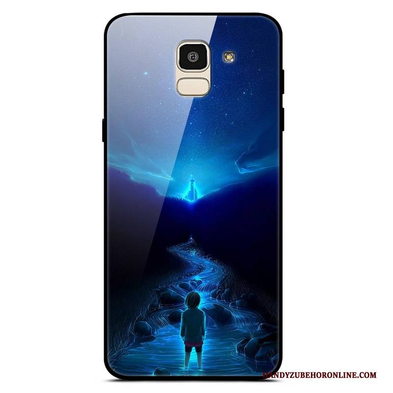 Hülle Samsung Galaxy J6 Sternenhimmel Lila, Case Samsung Galaxy J6 Trend Einfach