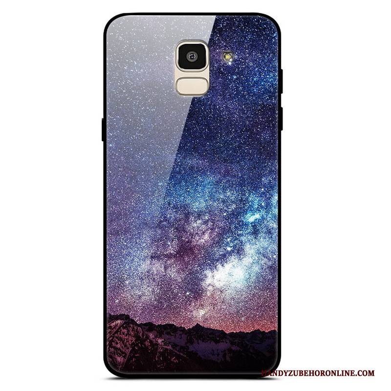 Hülle Samsung Galaxy J6 Sternenhimmel Lila, Case Samsung Galaxy J6 Trend Einfach