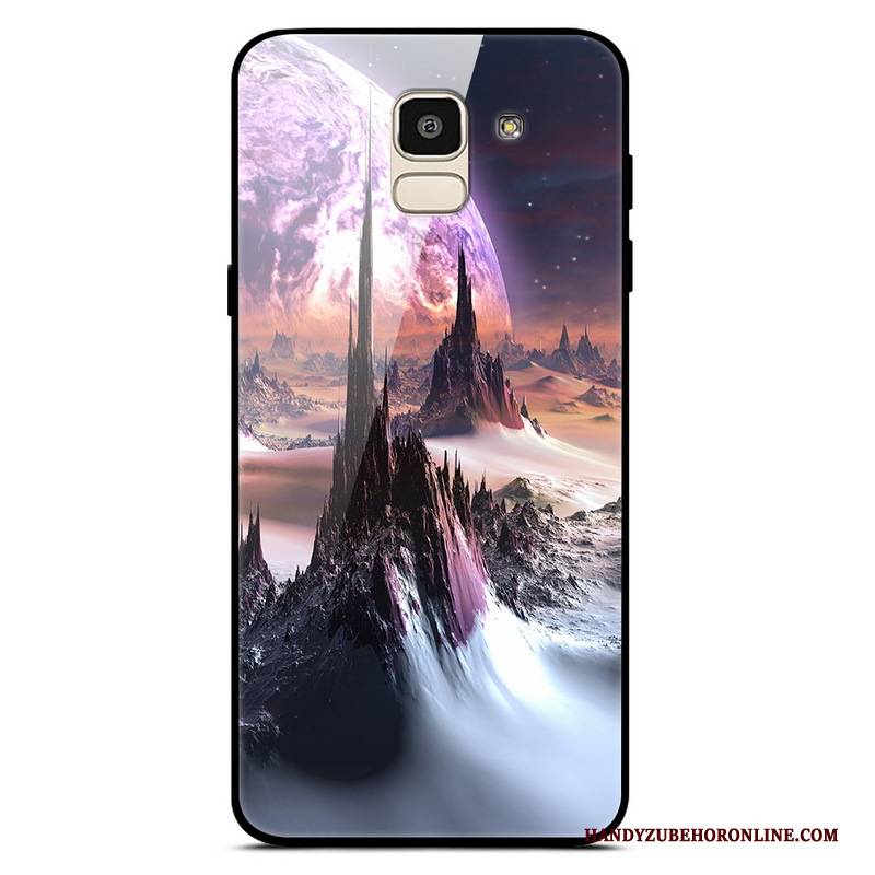 Hülle Samsung Galaxy J6 Sternenhimmel Lila, Case Samsung Galaxy J6 Trend Einfach