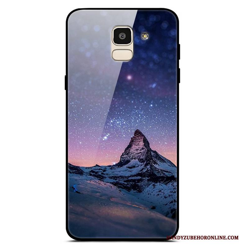 Hülle Samsung Galaxy J6 Sternenhimmel Lila, Case Samsung Galaxy J6 Trend Einfach