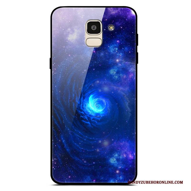 Hülle Samsung Galaxy J6 Sternenhimmel Lila, Case Samsung Galaxy J6 Trend Einfach