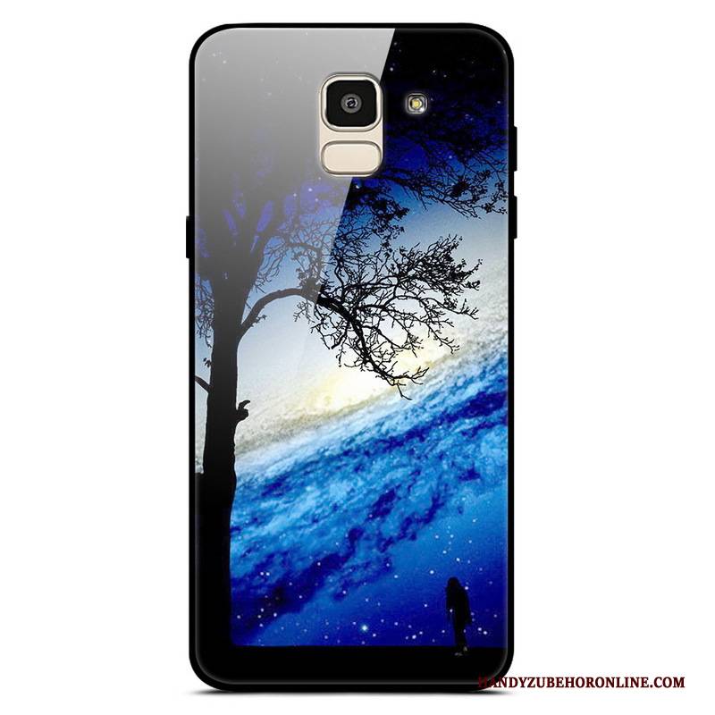 Hülle Samsung Galaxy J6 Sternenhimmel Lila, Case Samsung Galaxy J6 Trend Einfach