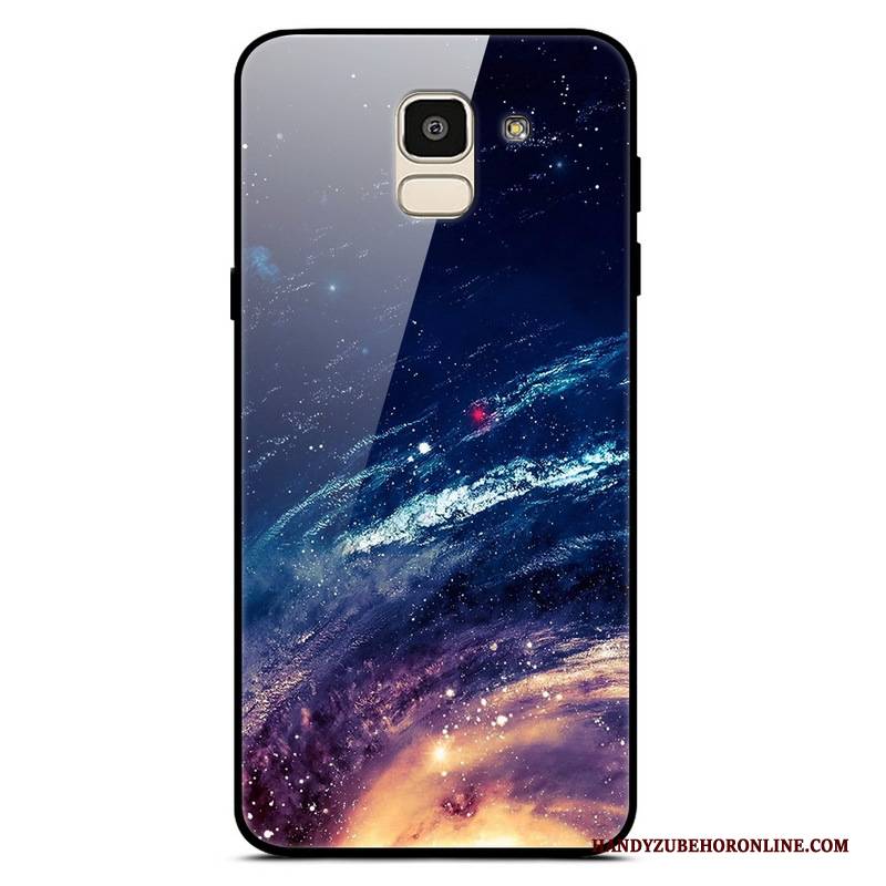 Hülle Samsung Galaxy J6 Sternenhimmel Lila, Case Samsung Galaxy J6 Trend Einfach