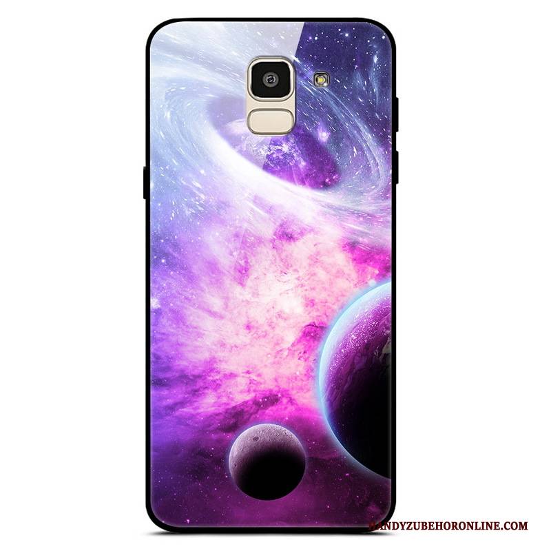 Hülle Samsung Galaxy J6 Sternenhimmel Lila, Case Samsung Galaxy J6 Trend Einfach