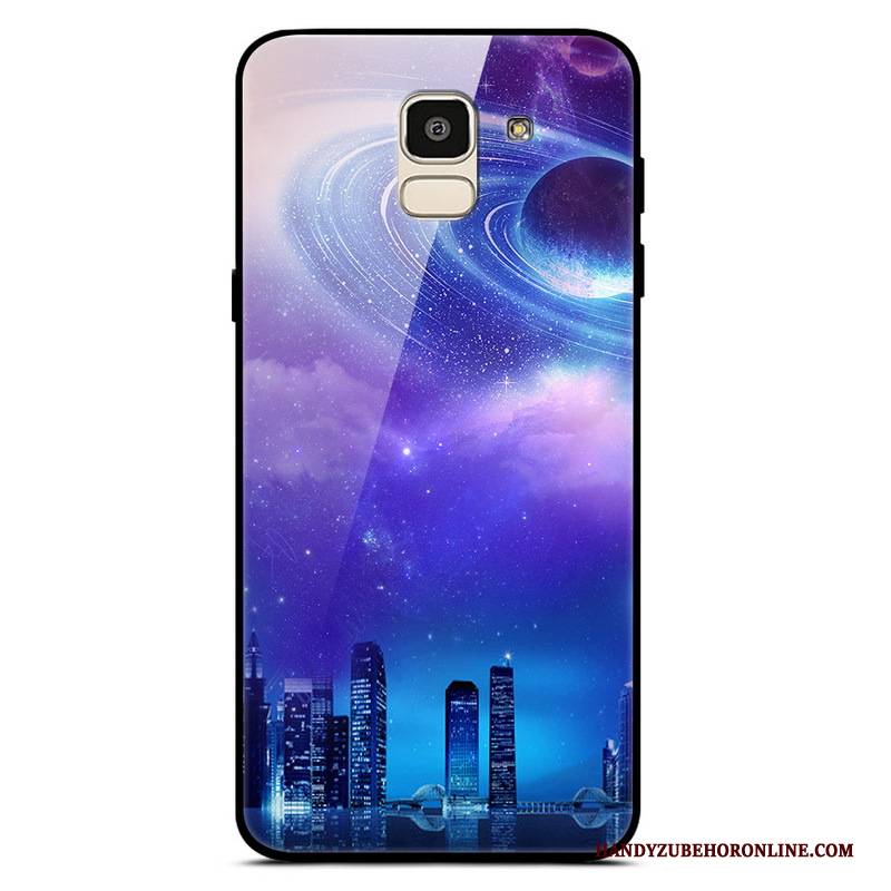 Hülle Samsung Galaxy J6 Sternenhimmel Lila, Case Samsung Galaxy J6 Trend Einfach