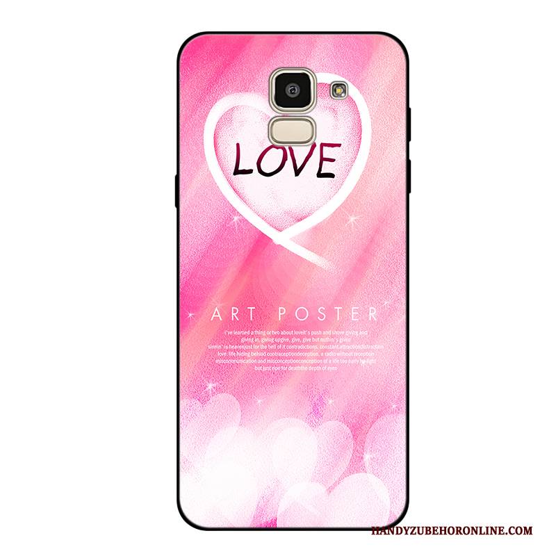 Hülle Samsung Galaxy J6 Taschen Frisch Rosa, Case Samsung Galaxy J6 Silikon Handyhüllen Anti-sturz