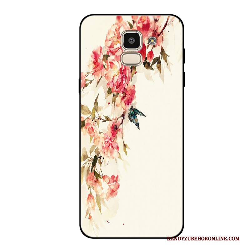 Hülle Samsung Galaxy J6 Taschen Frisch Rosa, Case Samsung Galaxy J6 Silikon Handyhüllen Anti-sturz