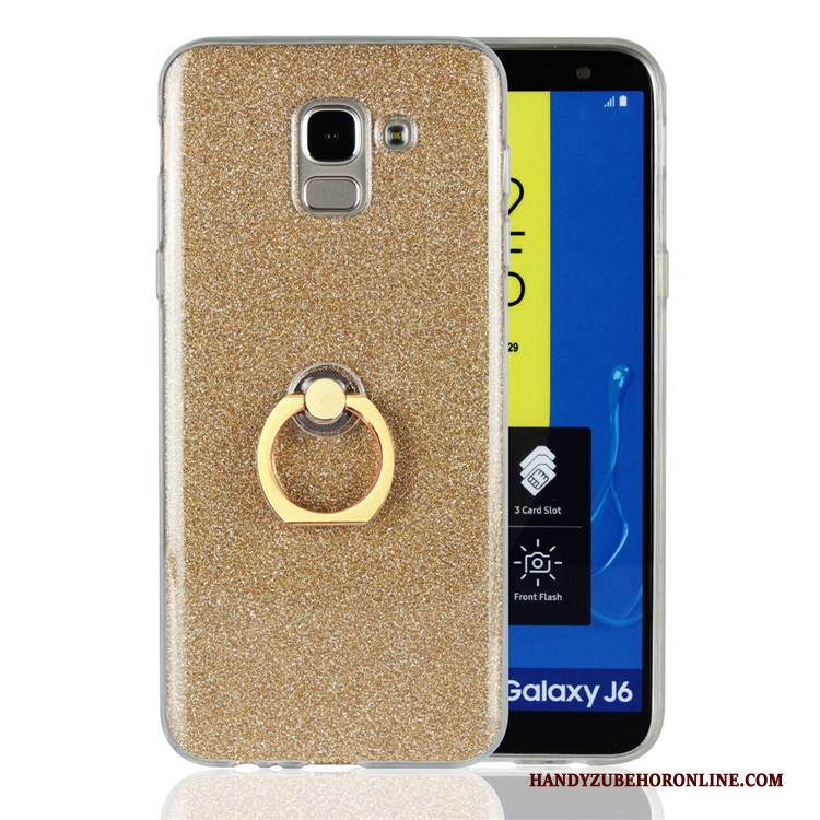 Hülle Samsung Galaxy J6 Weiche Weiß Pulver, Case Samsung Galaxy J6 Silikon Ring Anti-sturz