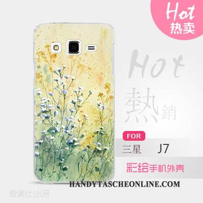 Hülle Samsung Galaxy J7 2015 Karikatur Handyhüllen Blau, Case Samsung Galaxy J7 2015 Schutz Schwer Schlank