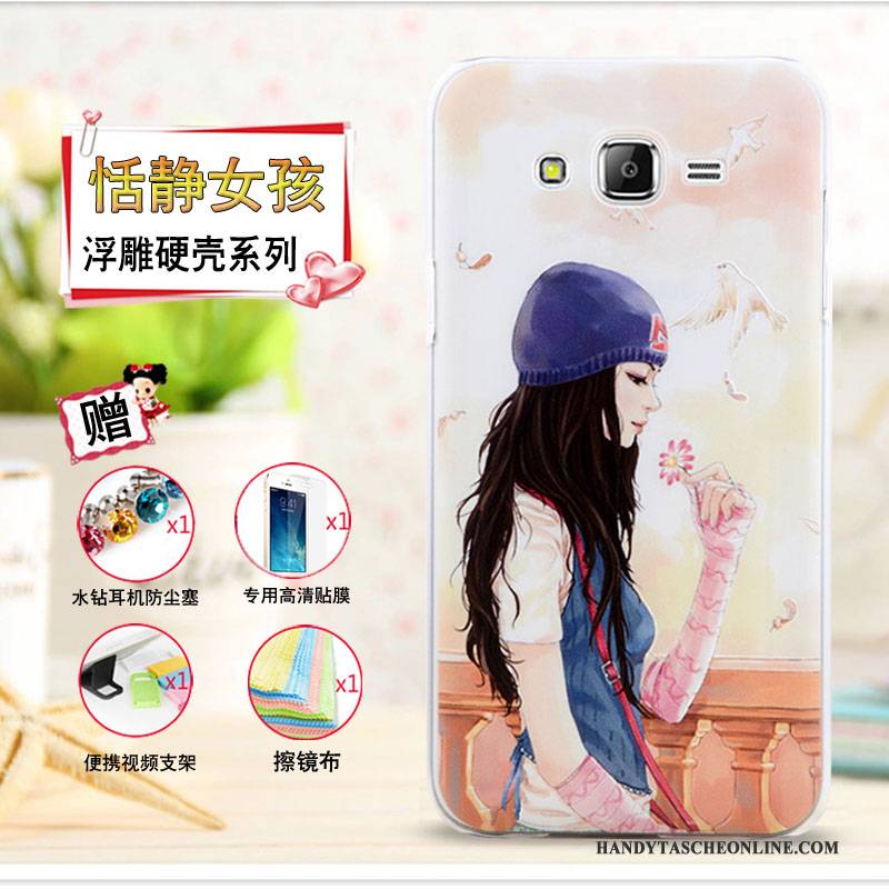 Hülle Samsung Galaxy J7 2015 Karikatur Lila Handyhüllen, Case Samsung Galaxy J7 2015 Schutz Dünne