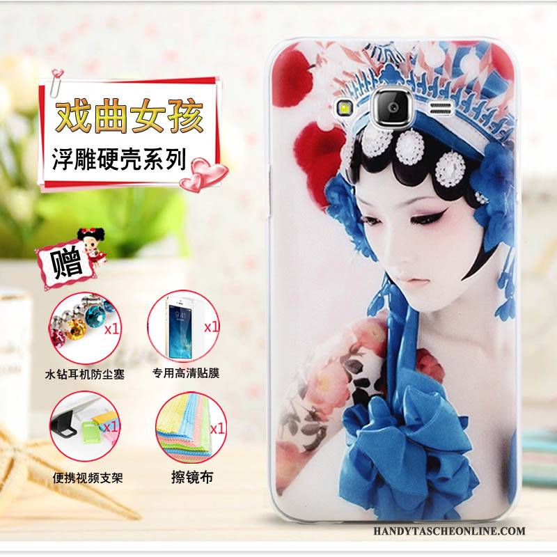 Hülle Samsung Galaxy J7 2015 Karikatur Lila Handyhüllen, Case Samsung Galaxy J7 2015 Schutz Dünne