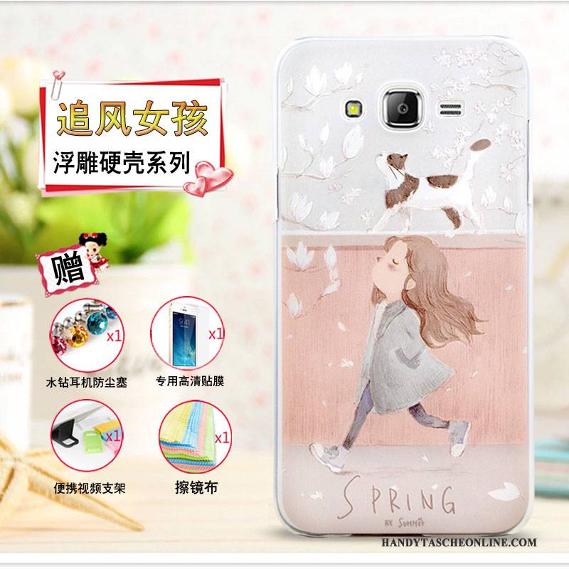 Hülle Samsung Galaxy J7 2015 Karikatur Lila Handyhüllen, Case Samsung Galaxy J7 2015 Schutz Dünne