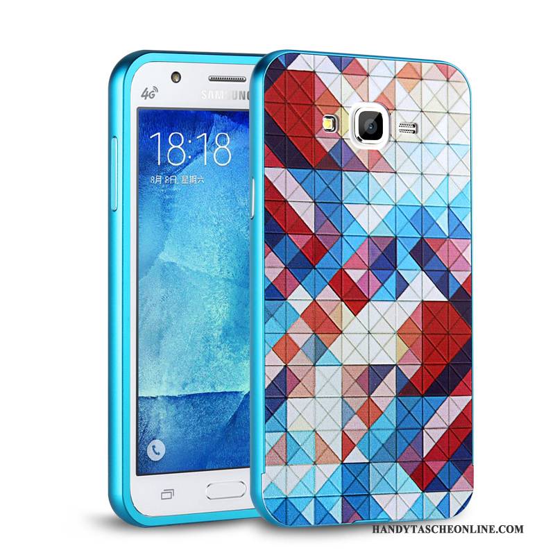 Hülle Samsung Galaxy J7 2015 Metall Hintere Abdeckung Grenze, Case Samsung Galaxy J7 2015 Handyhüllen Schwer