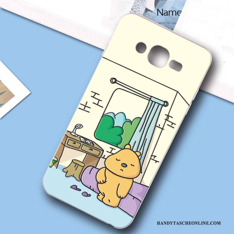 Hülle Samsung Galaxy J7 2015 Schutz Schwer Persönlichkeit, Case Samsung Galaxy J7 2015 Karikatur Hellblau Anti-sturz