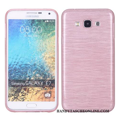 Hülle Samsung Galaxy J7 2015 Silikon Rosa Handyhüllen, Case Samsung Galaxy J7 2015 Schutz Seide