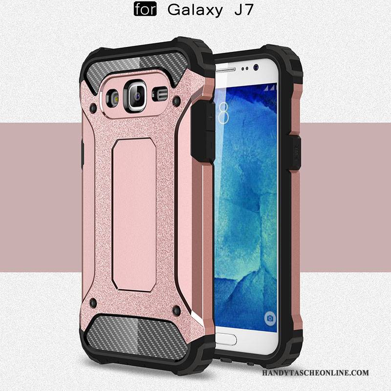 Hülle Samsung Galaxy J7 2015 Weiche Handyhüllen Rosa, Case Samsung Galaxy J7 2015 Silikon Anti-sturz