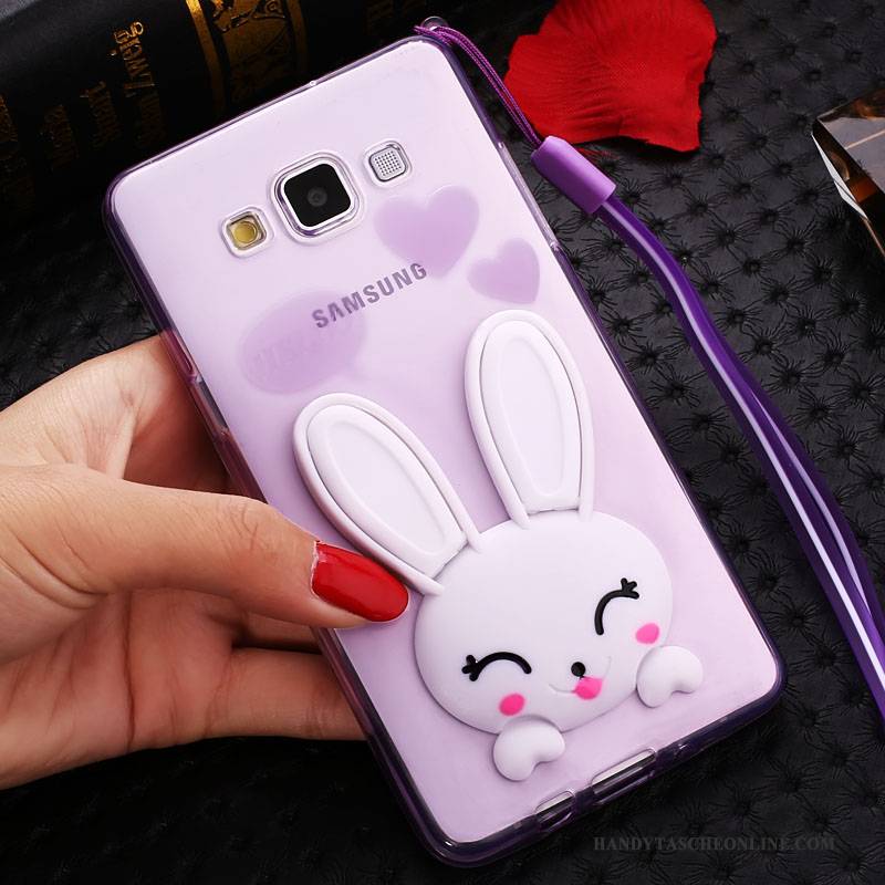 Hülle Samsung Galaxy J7 2015 Weiche Handyhüllen Transparent, Case Samsung Galaxy J7 2015 Schutz Rosa Hängende Verzierungen