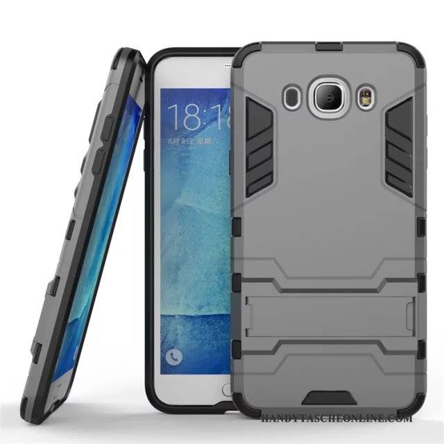 Hülle Samsung Galaxy J7 2016 Halterung Handyhüllen Silber, Case Samsung Galaxy J7 2016 Taschen Trend Anti-sturz