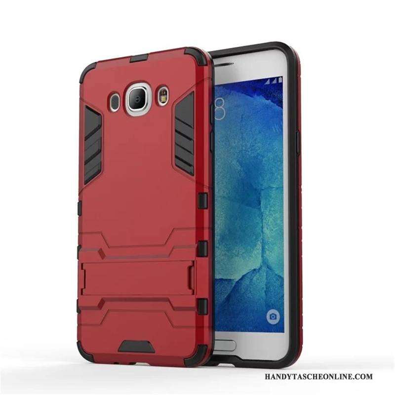 Hülle Samsung Galaxy J7 2016 Schutz Schwer Handyhüllen, Case Samsung Galaxy J7 2016 Rot Anti-sturz