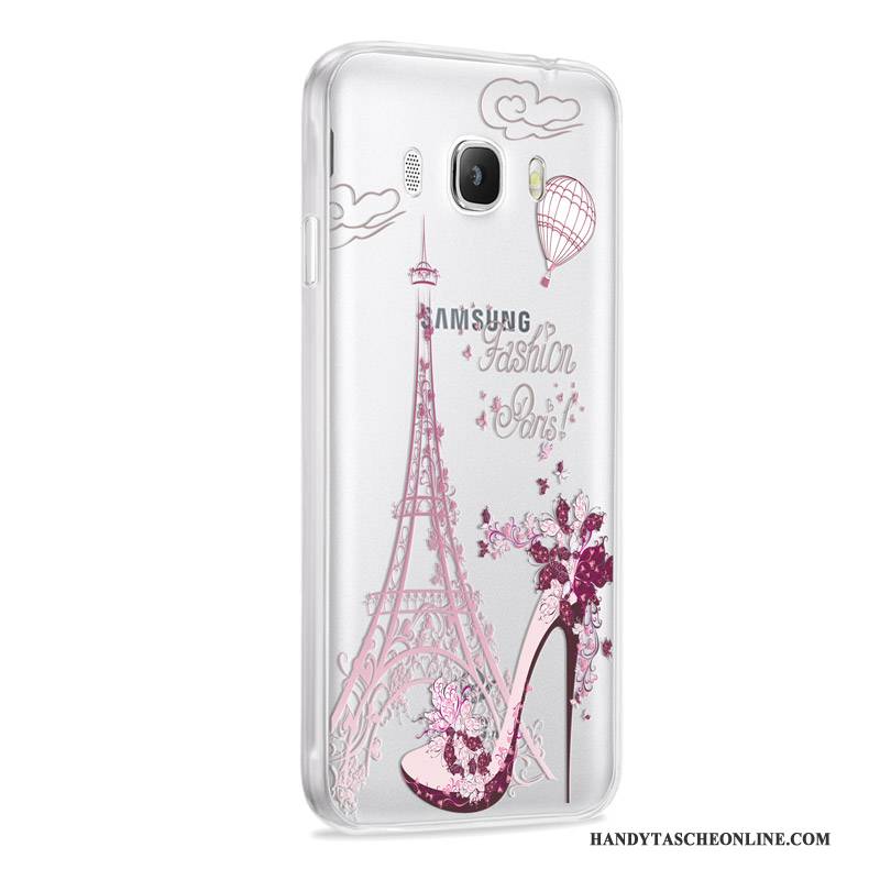 Hülle Samsung Galaxy J7 2016 Silikon Handyhüllen Anti-sturz, Case Samsung Galaxy J7 2016 Weiche Grau Rosa