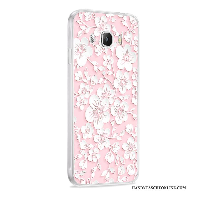 Hülle Samsung Galaxy J7 2016 Silikon Handyhüllen Anti-sturz, Case Samsung Galaxy J7 2016 Weiche Grau Rosa