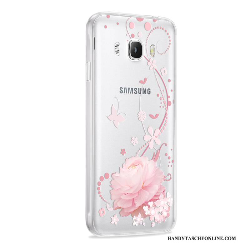 Hülle Samsung Galaxy J7 2016 Silikon Handyhüllen Anti-sturz, Case Samsung Galaxy J7 2016 Weiche Grau Rosa