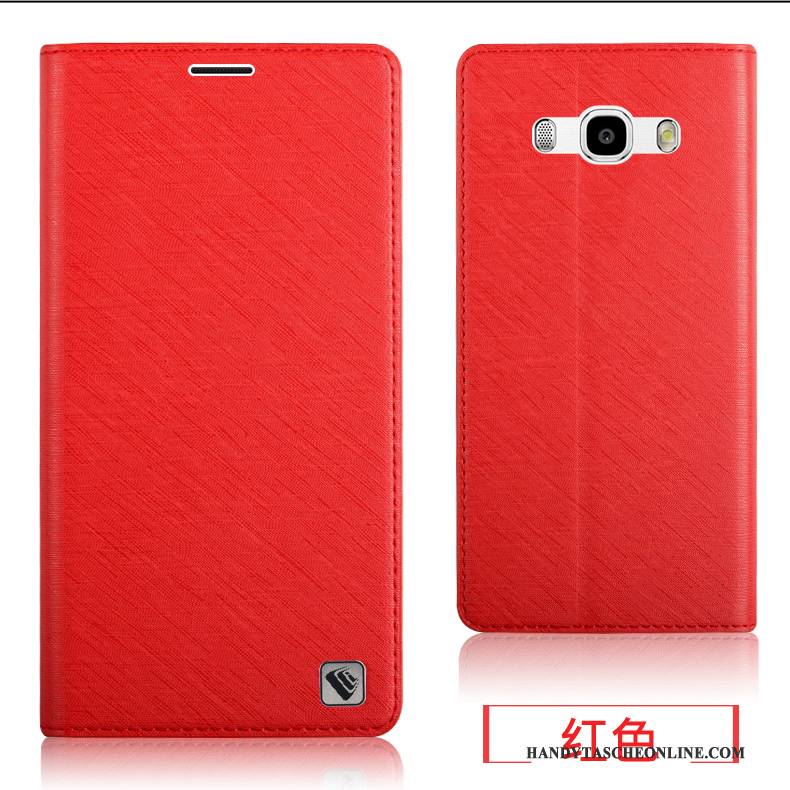 Hülle Samsung Galaxy J7 2016 Taschen Rot Hintere Abdeckung, Case Samsung Galaxy J7 2016 Schutz