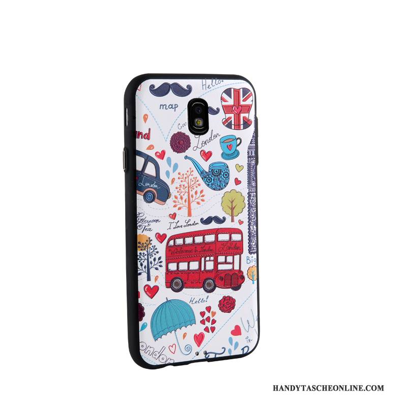 Hülle Samsung Galaxy J7 2017 Karikatur Blau Business, Case Samsung Galaxy J7 2017 Weiche Trend Handyhüllen