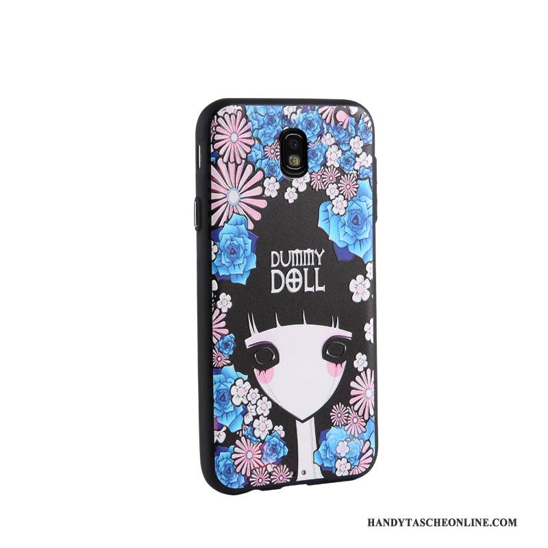 Hülle Samsung Galaxy J7 2017 Karikatur Blau Business, Case Samsung Galaxy J7 2017 Weiche Trend Handyhüllen