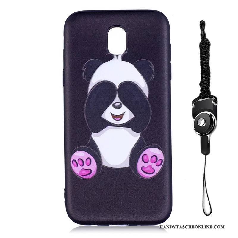 Hülle Samsung Galaxy J7 2017 Karikatur Nubuck Hängende Verzierungen, Case Samsung Galaxy J7 2017 Weiche Handyhüllen Rosa