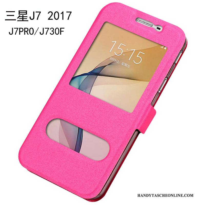 Hülle Samsung Galaxy J7 2017 Schutz Rot Handyhüllen, Case Samsung Galaxy J7 2017 Taschen