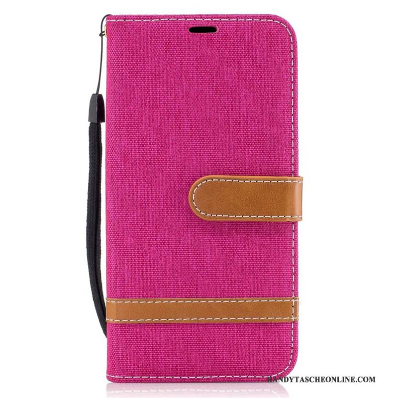 Hülle Samsung Galaxy J7 2017 Taschen Denim Rot, Case Samsung Galaxy J7 2017 Schutz