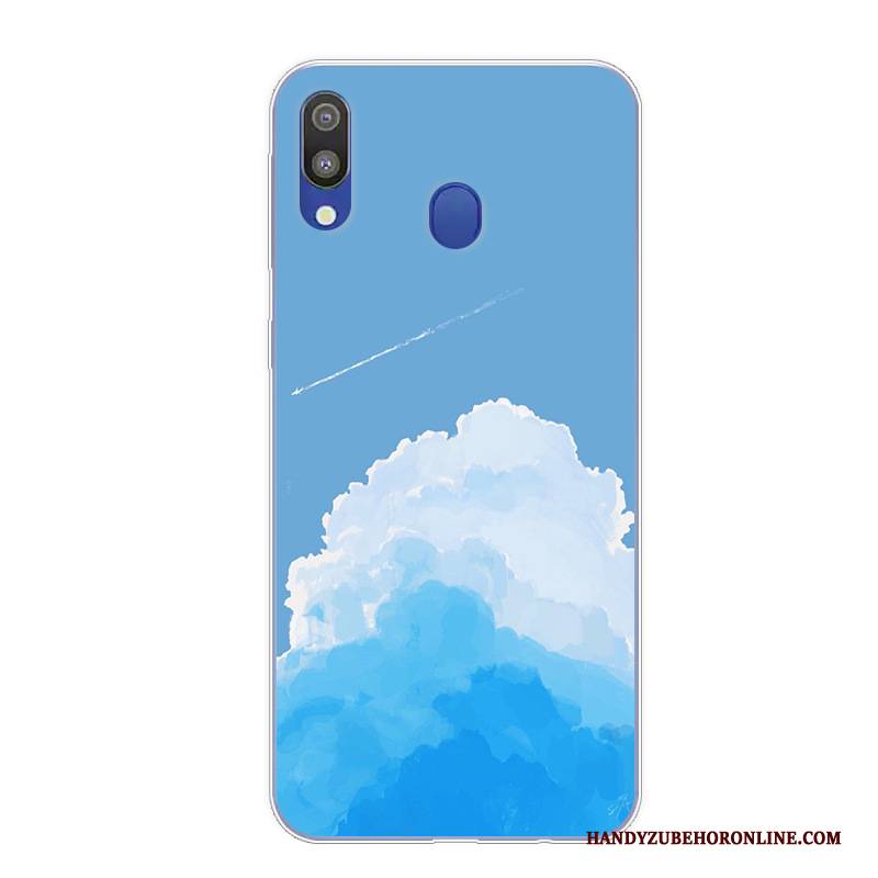 Hülle Samsung Galaxy M20 Karikatur Anti-sturz Handyhüllen, Case Samsung Galaxy M20 Retro Rosa Kunst