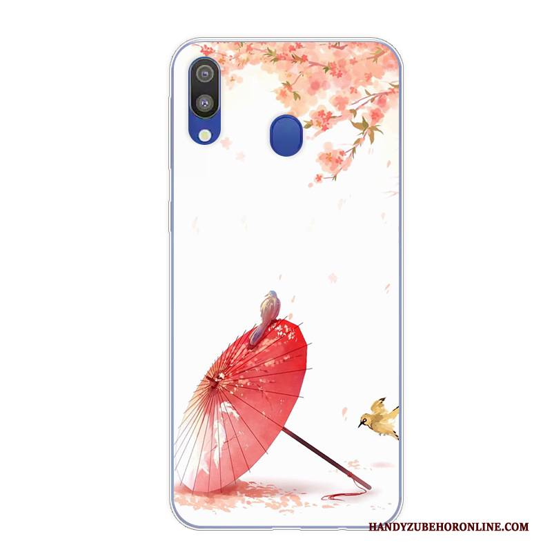 Hülle Samsung Galaxy M20 Karikatur Anti-sturz Handyhüllen, Case Samsung Galaxy M20 Retro Rosa Kunst