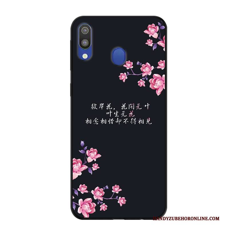 Hülle Samsung Galaxy M20 Karikatur Rosa Handyhüllen, Case Samsung Galaxy M20 Schutz Nubuck Anti-sturz