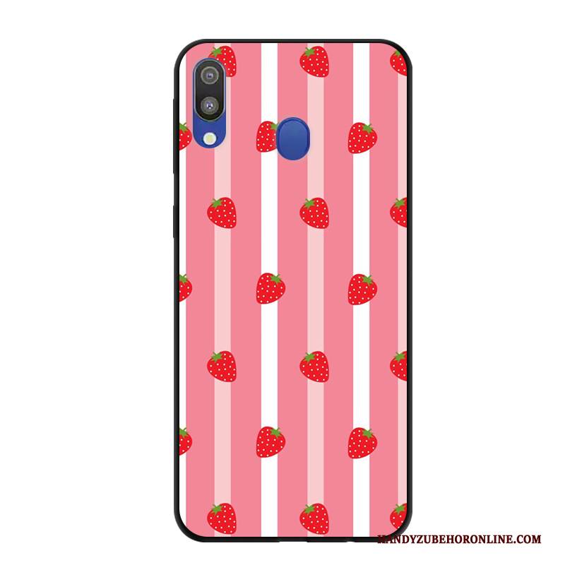 Hülle Samsung Galaxy M20 Karikatur Rosa Handyhüllen, Case Samsung Galaxy M20 Schutz Nubuck Anti-sturz