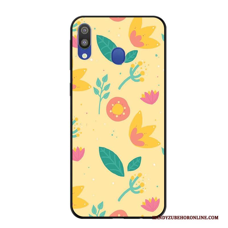 Hülle Samsung Galaxy M20 Karikatur Rosa Handyhüllen, Case Samsung Galaxy M20 Schutz Nubuck Anti-sturz