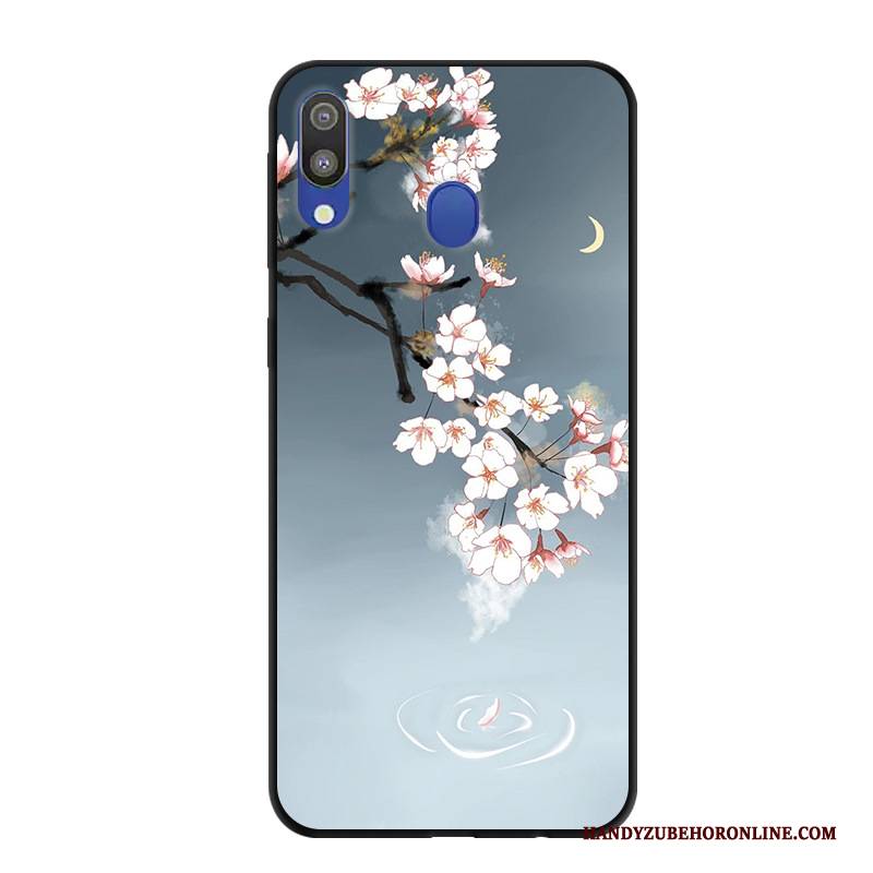 Hülle Samsung Galaxy M20 Karikatur Rosa Handyhüllen, Case Samsung Galaxy M20 Schutz Nubuck Anti-sturz