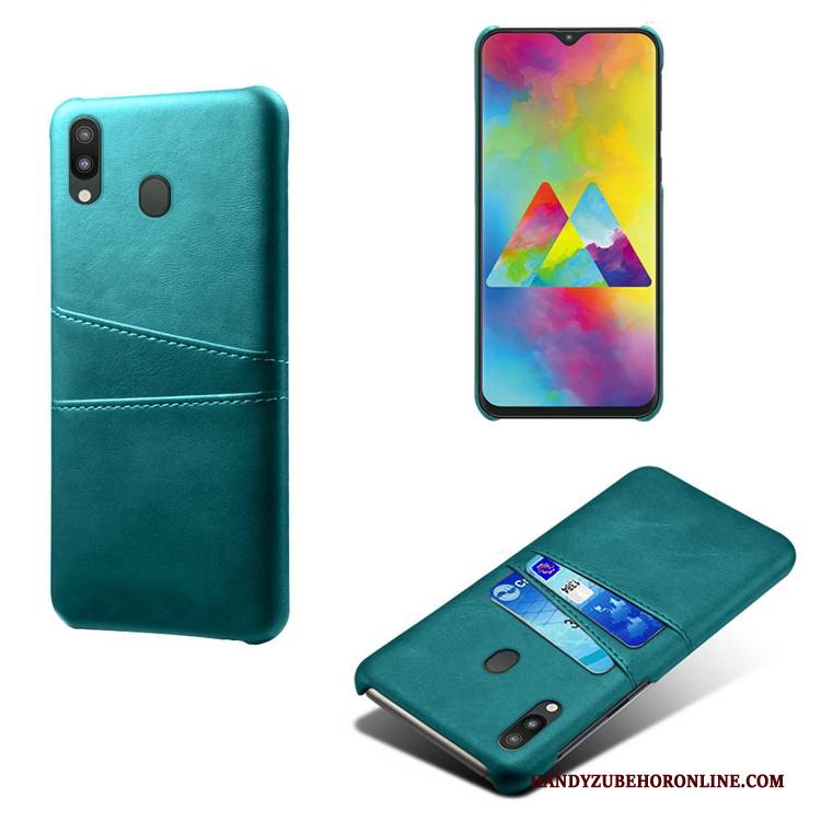 Hülle Samsung Galaxy M20 Leder Muster Karte, Case Samsung Galaxy M20 Schutz Mini Anti-sturz