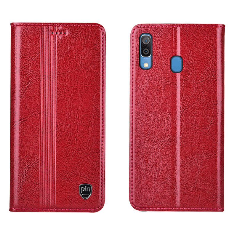 Hülle Samsung Galaxy M20 Lederhülle Anti-sturz Schwarz, Case Samsung Galaxy M20 Schutz Handyhüllen