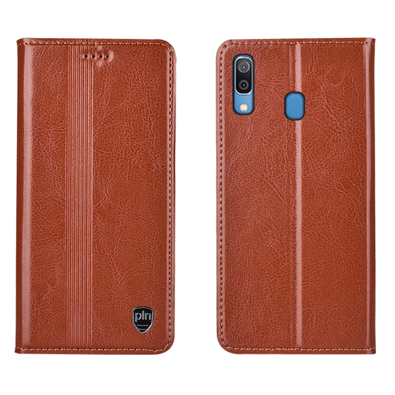 Hülle Samsung Galaxy M20 Lederhülle Anti-sturz Schwarz, Case Samsung Galaxy M20 Schutz Handyhüllen