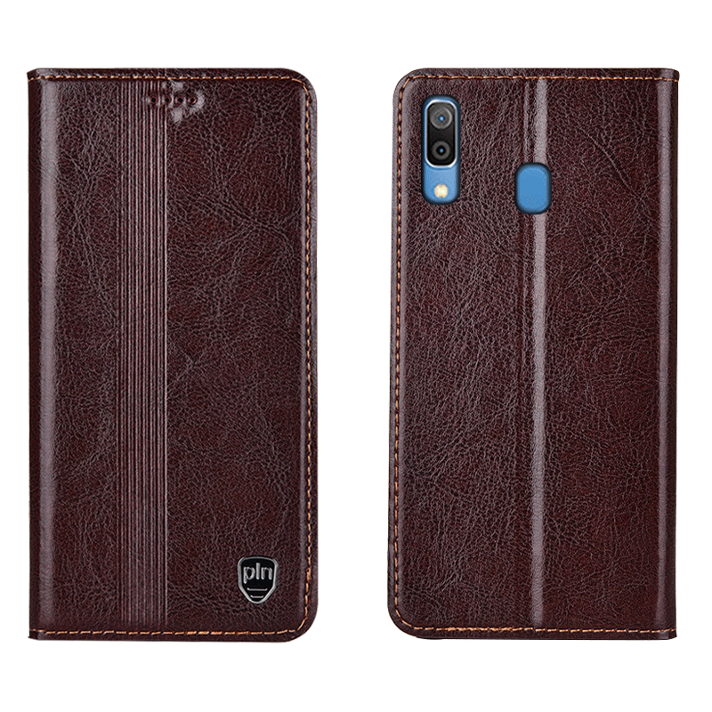 Hülle Samsung Galaxy M20 Lederhülle Anti-sturz Schwarz, Case Samsung Galaxy M20 Schutz Handyhüllen