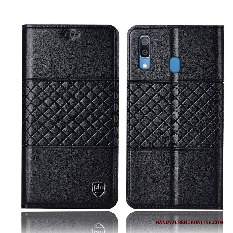 Hülle Samsung Galaxy M20 Lederhülle Handyhüllen Anti-sturz, Case Samsung Galaxy M20 Schutz Schwarz