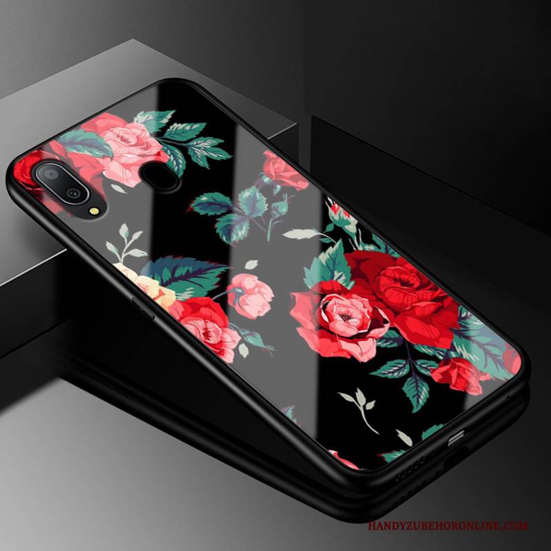 Hülle Samsung Galaxy M20 Silikon Glas Lila, Case Samsung Galaxy M20 Kreativ Schwer Handyhüllen