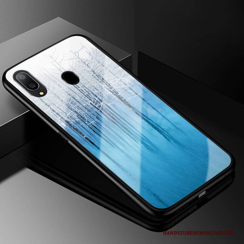 Hülle Samsung Galaxy M20 Silikon Glas Lila, Case Samsung Galaxy M20 Kreativ Schwer Handyhüllen