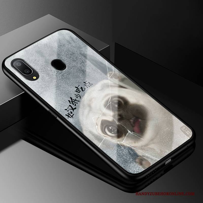 Hülle Samsung Galaxy M20 Silikon Glas Lila, Case Samsung Galaxy M20 Kreativ Schwer Handyhüllen